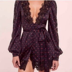 For Love & Lemons Polkadot and Lace dress